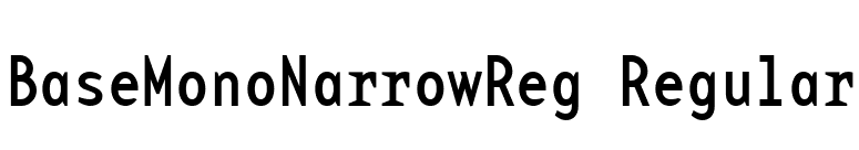 BaseMonoNarrowReg Regular font preview