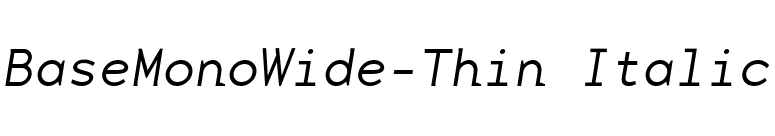 BaseMonoWide-Thin Italic font preview