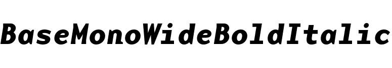 BaseMonoWideBoldItalic font preview