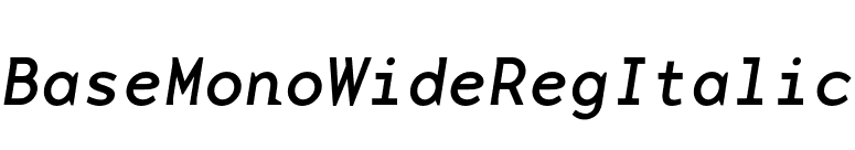 BaseMonoWideRegItalic font preview