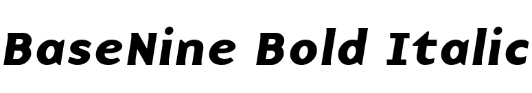 BaseNine Bold Italic font preview
