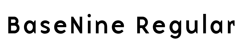 BaseNine Regular font preview