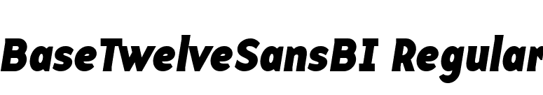 BaseTwelveSansBI Regular font preview
