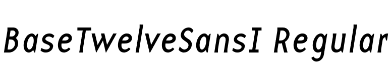 BaseTwelveSansI Regular font preview