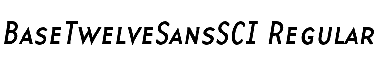 BaseTwelveSansSCI Regular font preview