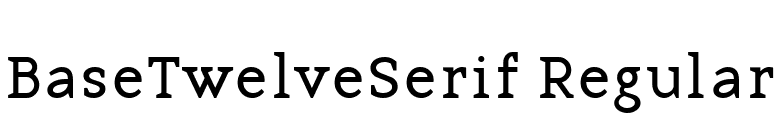 BaseTwelveSerif Regular font preview
