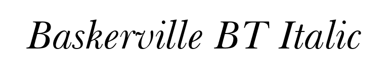 Baskerville BT Italic font preview