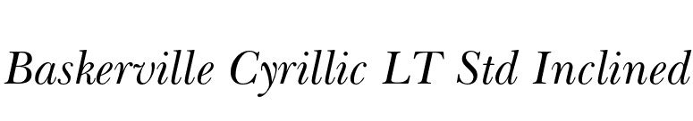 Baskerville Cyrillic LT Std Inclined font preview