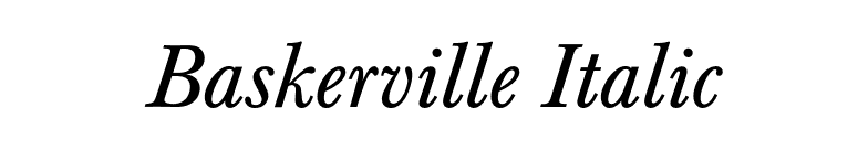 Baskerville Italic font preview