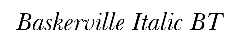 Baskerville Italic BT font preview