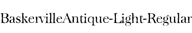 BaskervilleAntique-Light-Regular font preview