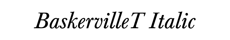 BaskervilleT Italic font preview
