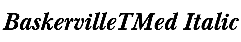 BaskervilleTMed Italic font preview