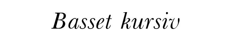 Basset kursiv font preview