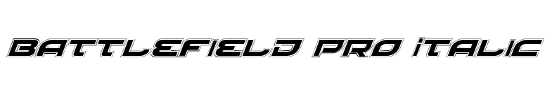 Battlefield Pro Italic font preview