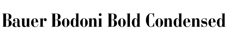Bauer Bodoni Bold Condensed font preview