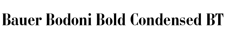Bauer Bodoni Bold Condensed BT font preview