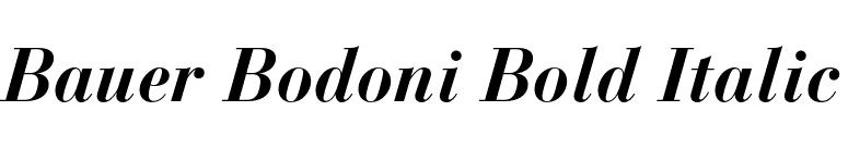 Bauer Bodoni Bold Italic font preview