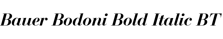 Bauer Bodoni Bold Italic BT font preview