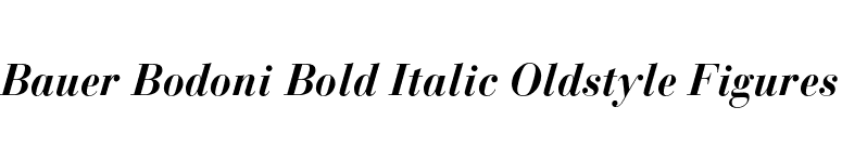 Bauer Bodoni Bold Italic Oldstyle Figures font preview