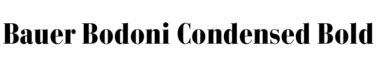 Bauer Bodoni Condensed Bold font preview