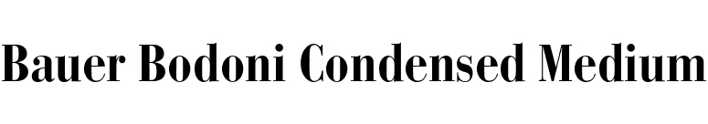 Bauer Bodoni Condensed Medium font preview