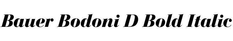 Bauer Bodoni D Bold Italic font preview