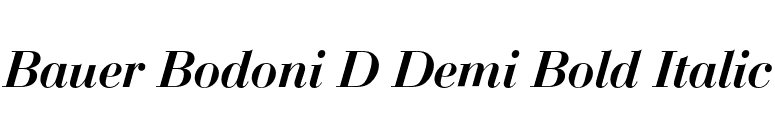 Bauer Bodoni D Demi Bold Italic font preview
