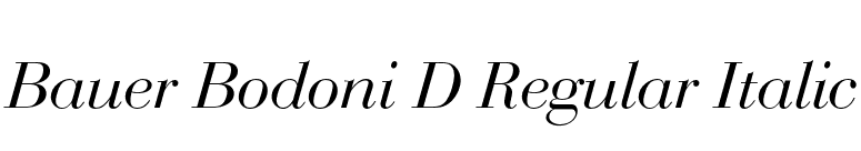 Bauer Bodoni D Regular Italic font preview