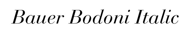 Bauer Bodoni Italic font preview