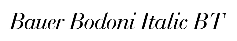 Bauer Bodoni Italic BT font preview