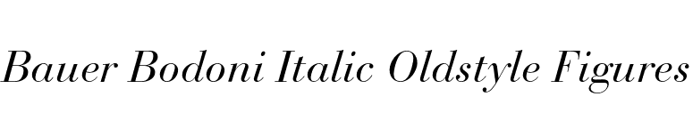 Bauer Bodoni Italic Oldstyle Figures font preview