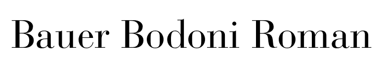 Bauer Bodoni Roman font preview