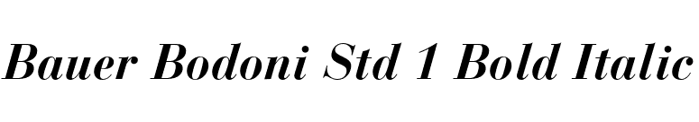 Bauer Bodoni Std 1 Bold Italic font preview