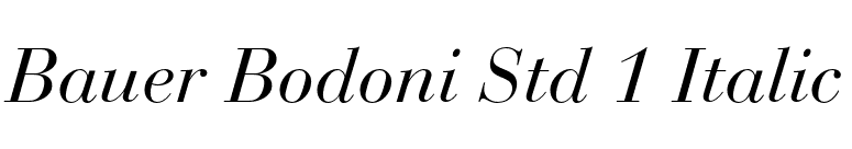 Bauer Bodoni Std 1 Italic font preview