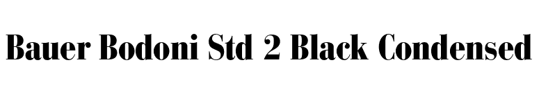 Bauer Bodoni Std 2 Black Condensed font preview