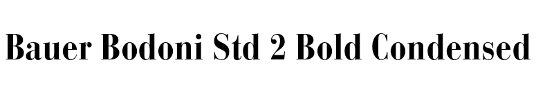 Bauer Bodoni Std 2 Bold Condensed font preview