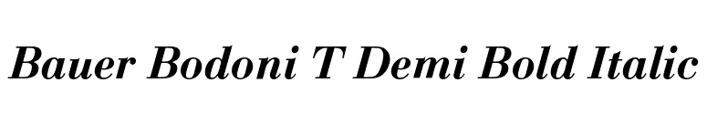 Bauer Bodoni T Demi Bold Italic font preview