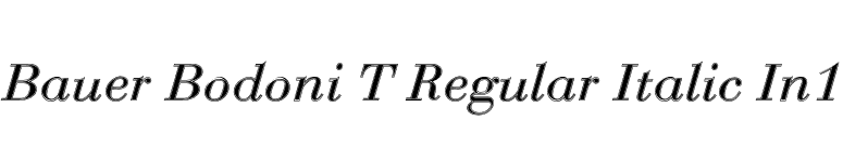 Bauer Bodoni T Regular Italic In1 font preview