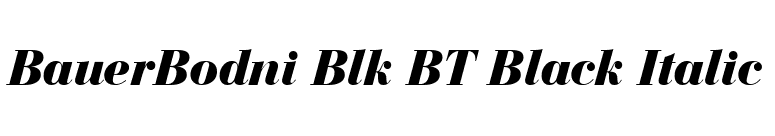 BauerBodni Blk BT Black Italic font preview