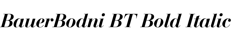 BauerBodni BT Bold Italic font preview