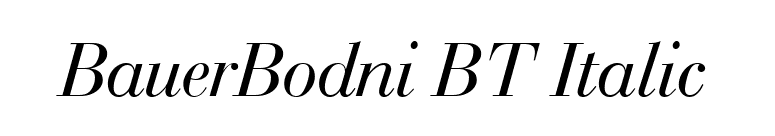 BauerBodni BT Italic font preview