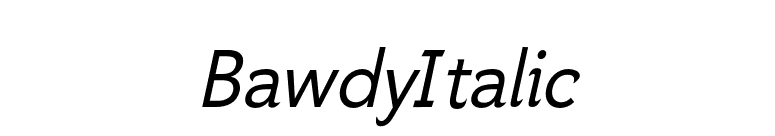 BawdyItalic font preview