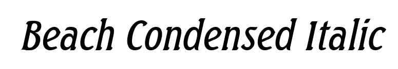 Beach Condensed Italic font preview