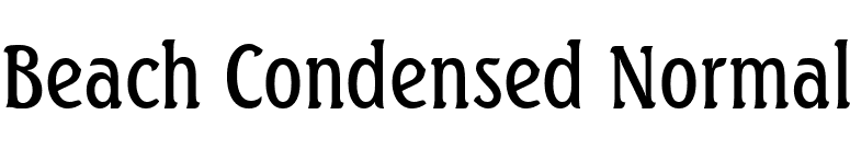 Beach Condensed Normal font preview