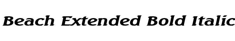 Beach Extended Bold Italic font preview