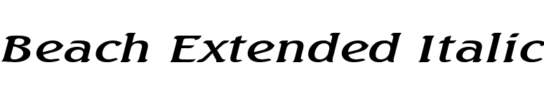 Beach Extended Italic font preview