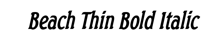 Beach Thin Bold Italic font preview