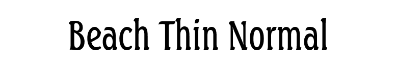 Beach Thin Normal font preview