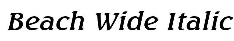 Beach Wide Italic font preview